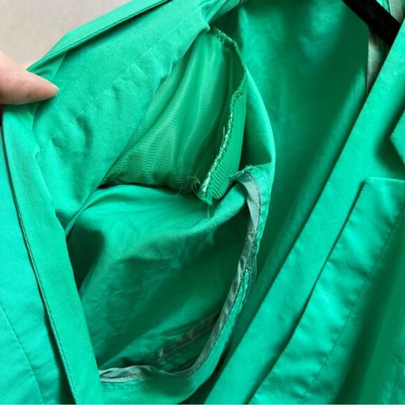 Riani green tailored lightweight cuffed sleeves cotton blazer jacket Sz 8 - Picture 5 of 12